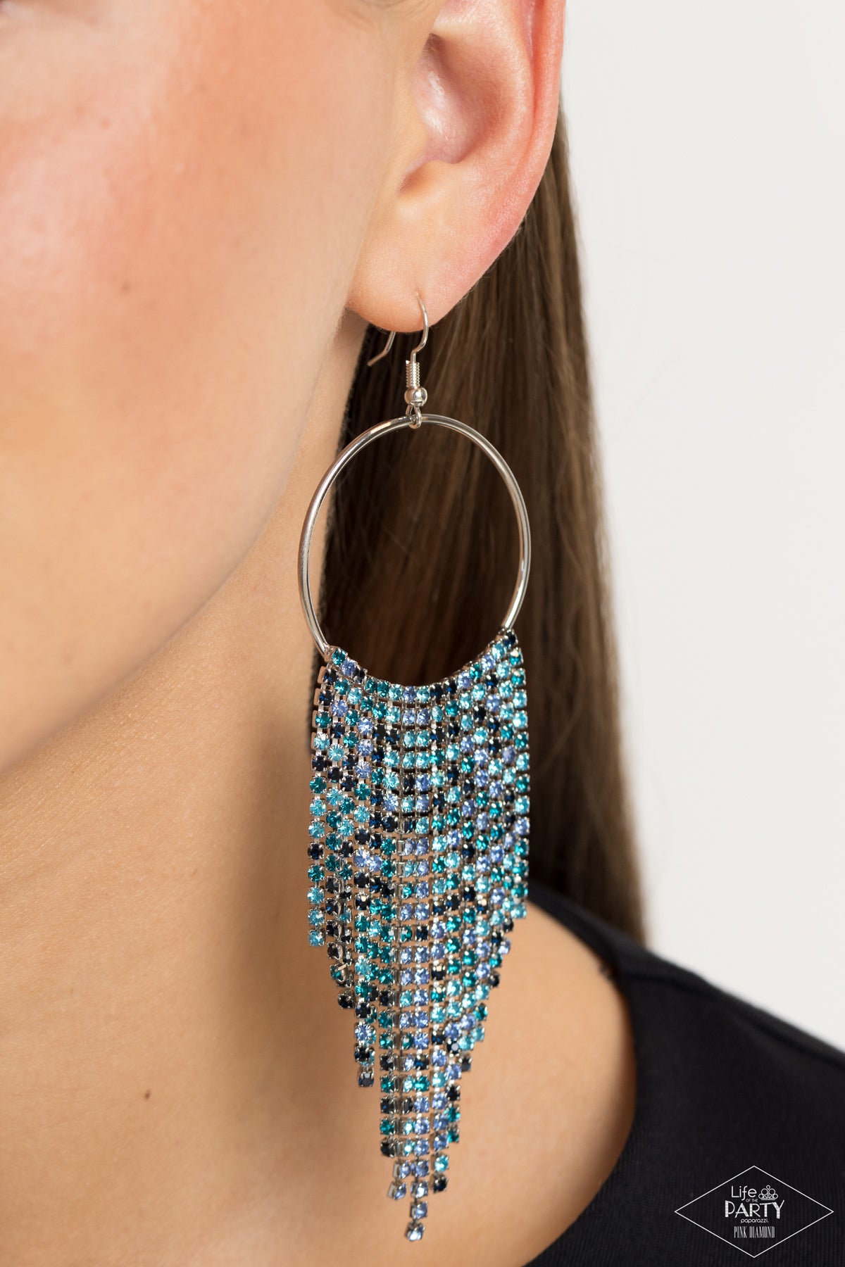 Streamlined Shimmer Blue Earring