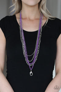 Industrial Vibrance Lanyard Purple Necklace