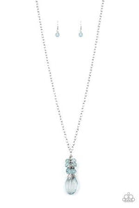 Crystal Cascade Blue Necklace