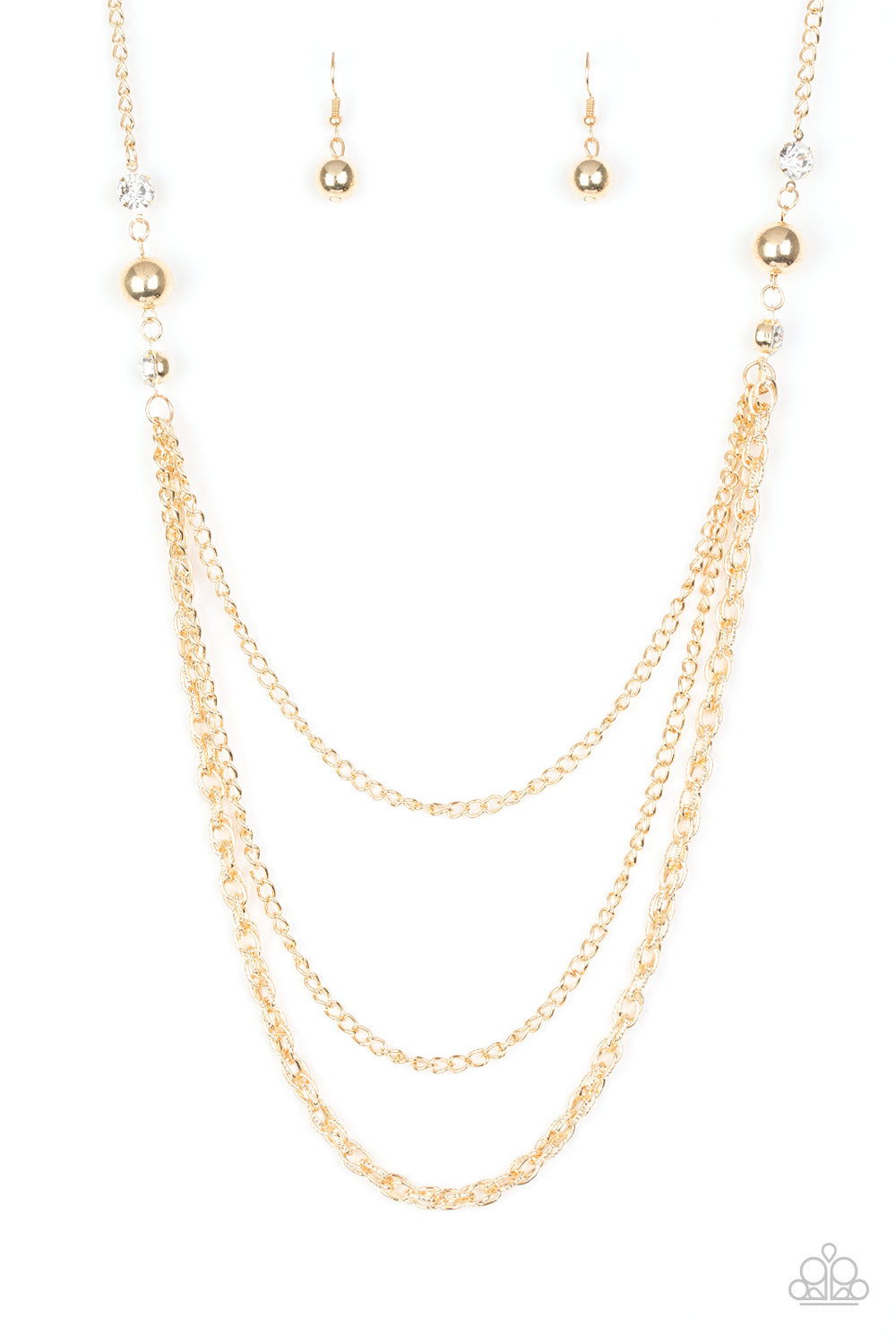RITZ It All Necklace (Black, Brass, Gold, White)