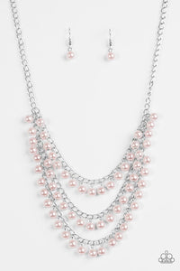 Chicly Classic Necklace (Orange, Pink)