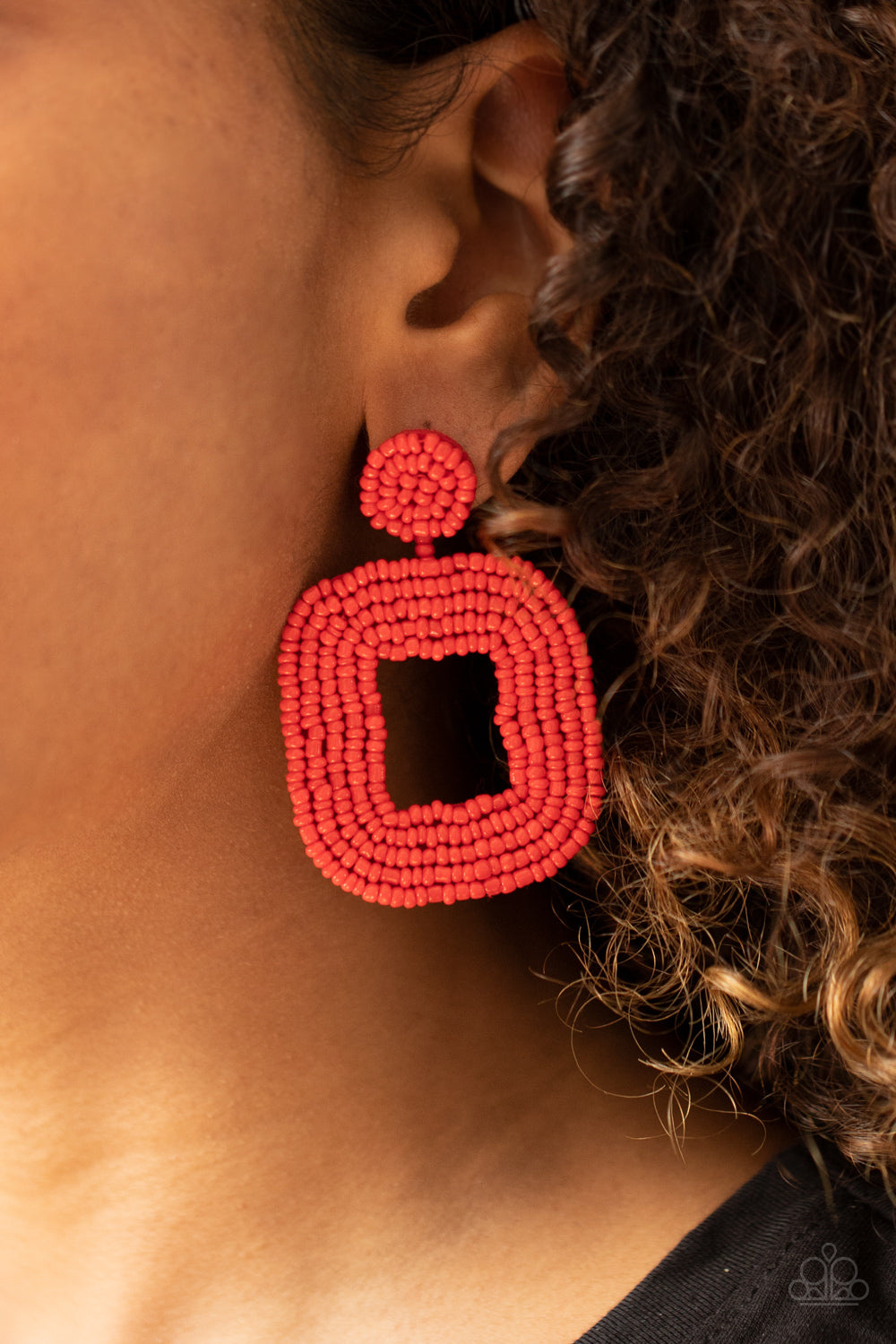 Beaded Bella Red Earring