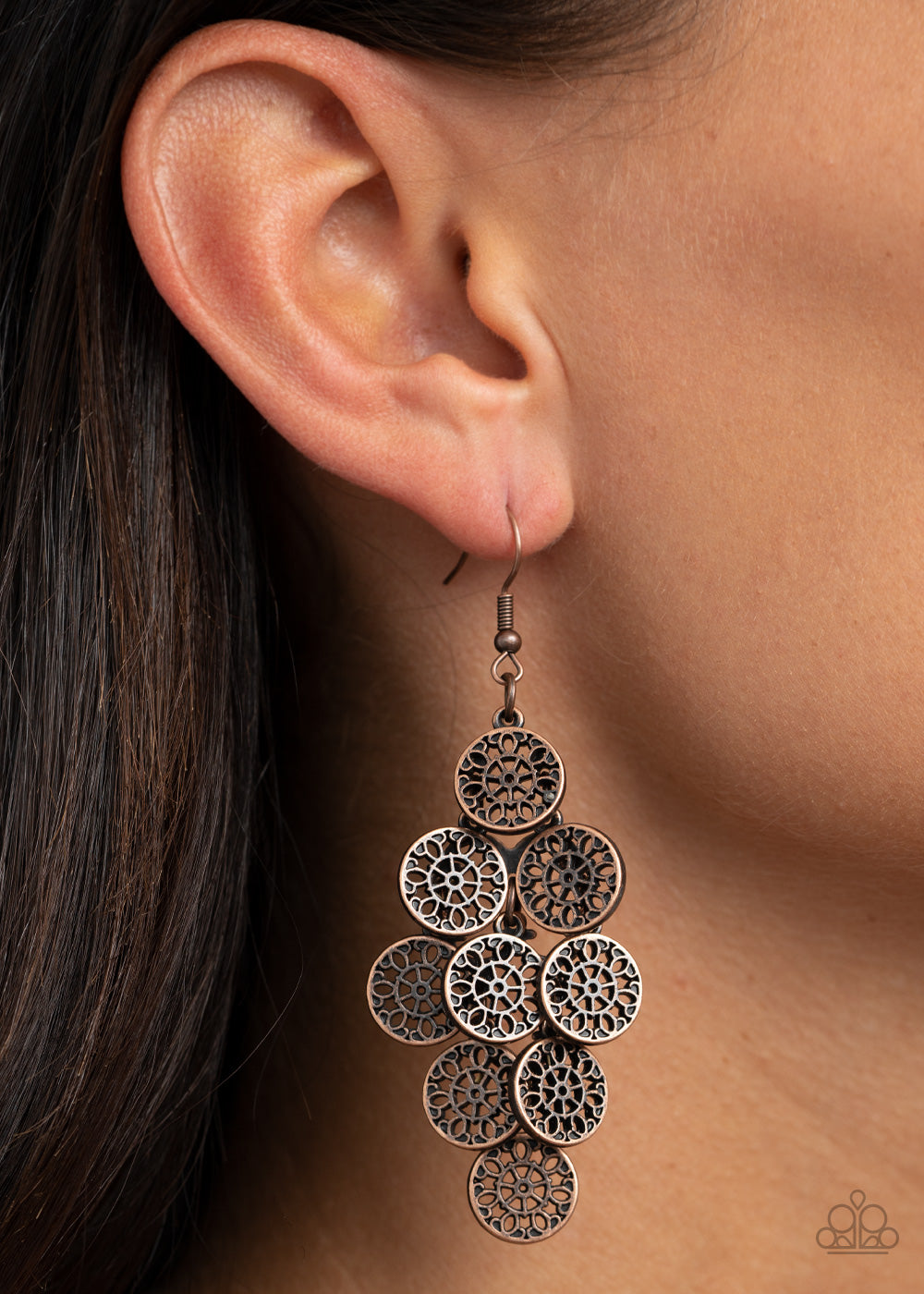 Blushing Blooms Copper Earring