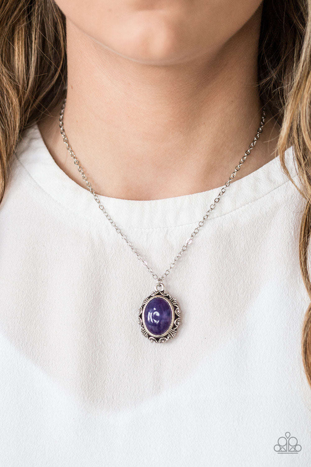 Stone Simplicity Purple Necklace