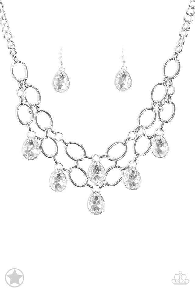 Show - Stopping Shimmer Blockbuster White Necklace