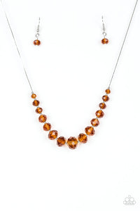 Crystal Carriages Brown Necklace