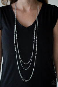 Shimmer Showdown Necklace (Black, Silver)