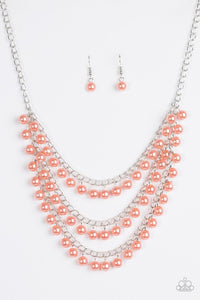 Chicly Classic Necklace (Orange, Pink)