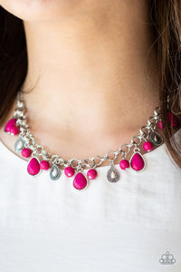 Welcome To The Bedrock Pink Necklace