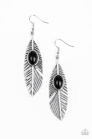 Quill Thrill Black Earring
