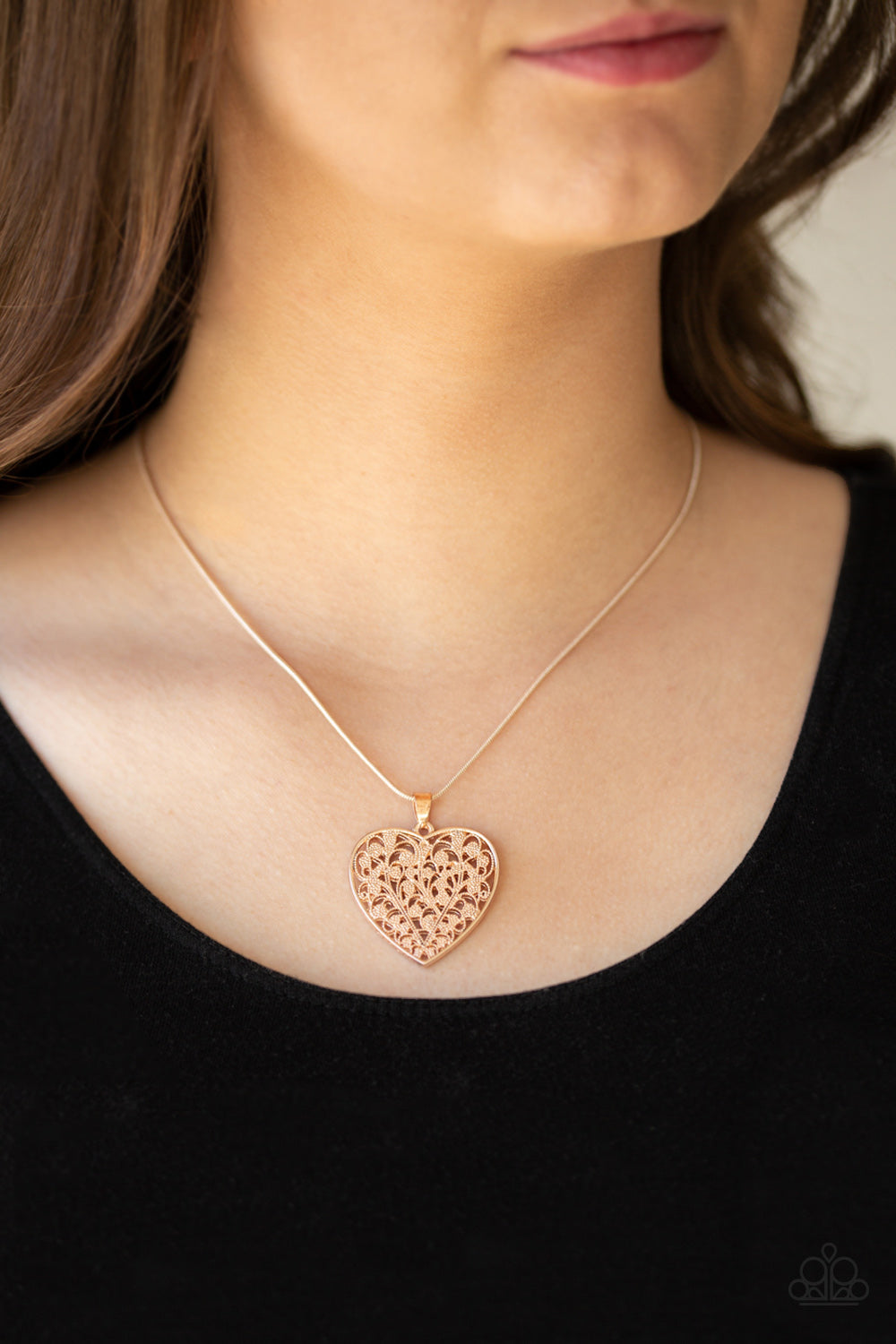 Look Into Your Heart Gold Necklace
