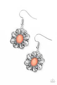 First and Foremost Flowers Orange Earring