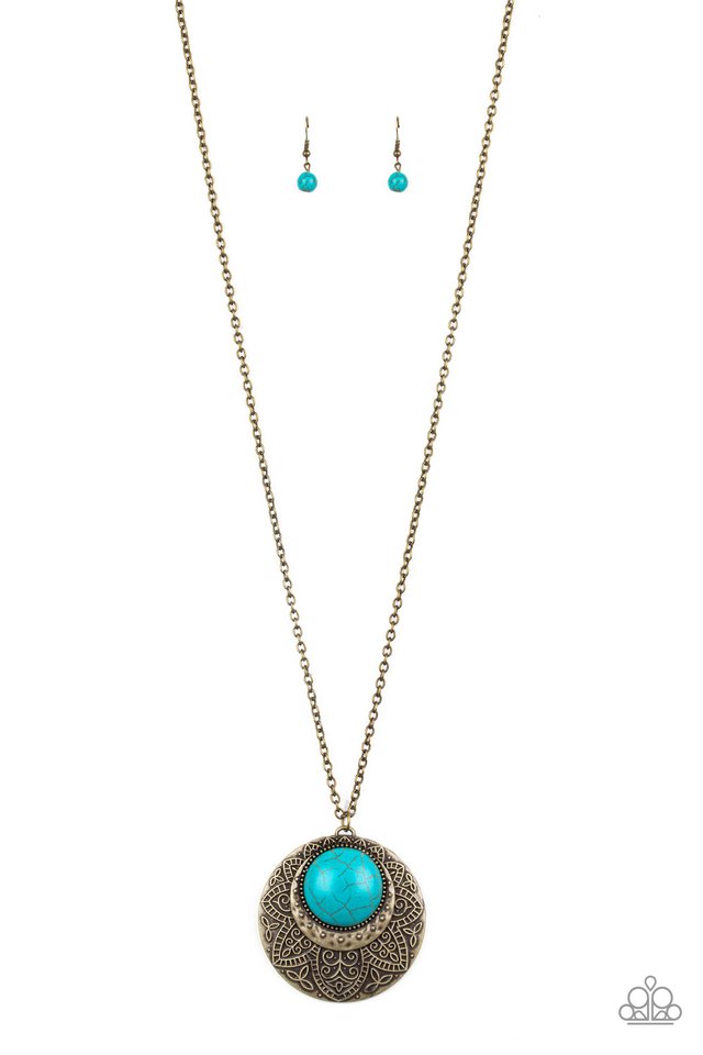 Medallion Meadow Necklace (Red, Brass)