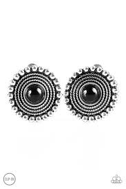 WHEELing and Able Clip-On Black Earring