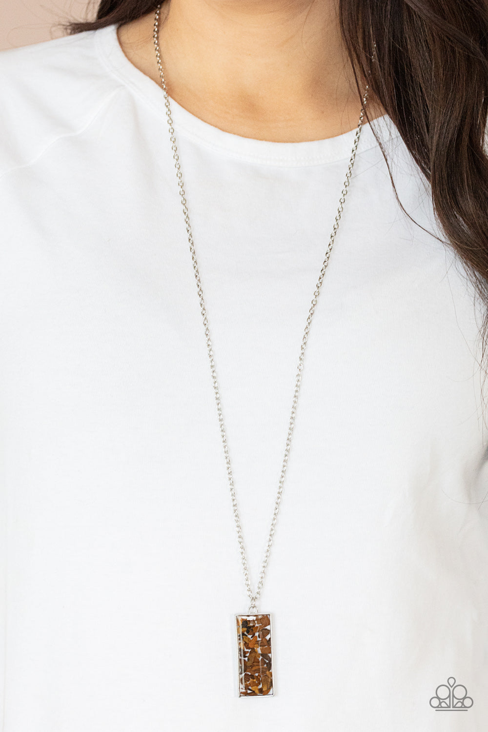 Retro Rock Collection Necklace (Brown, White)