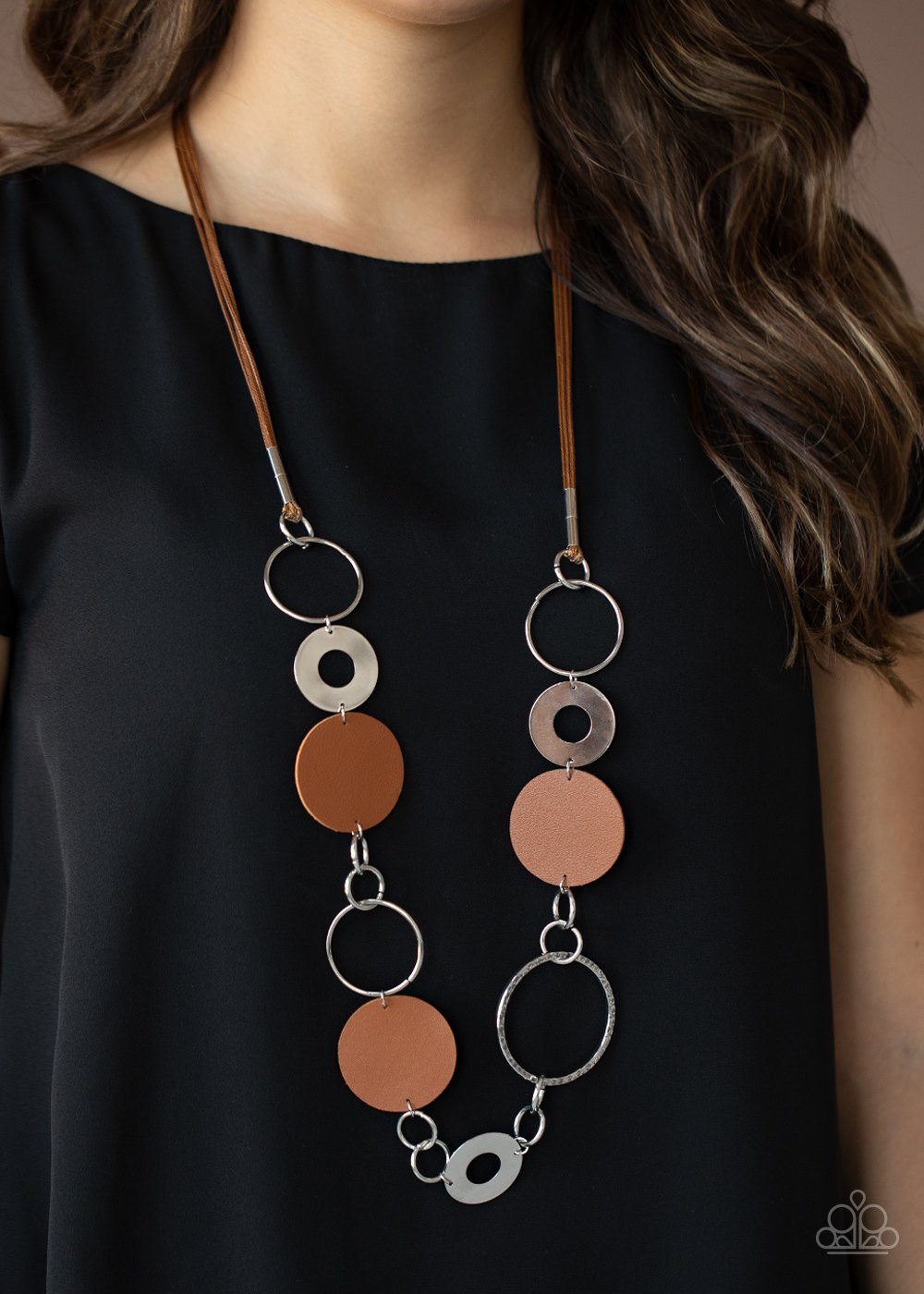 Sooner or LEATHER Brown Necklace