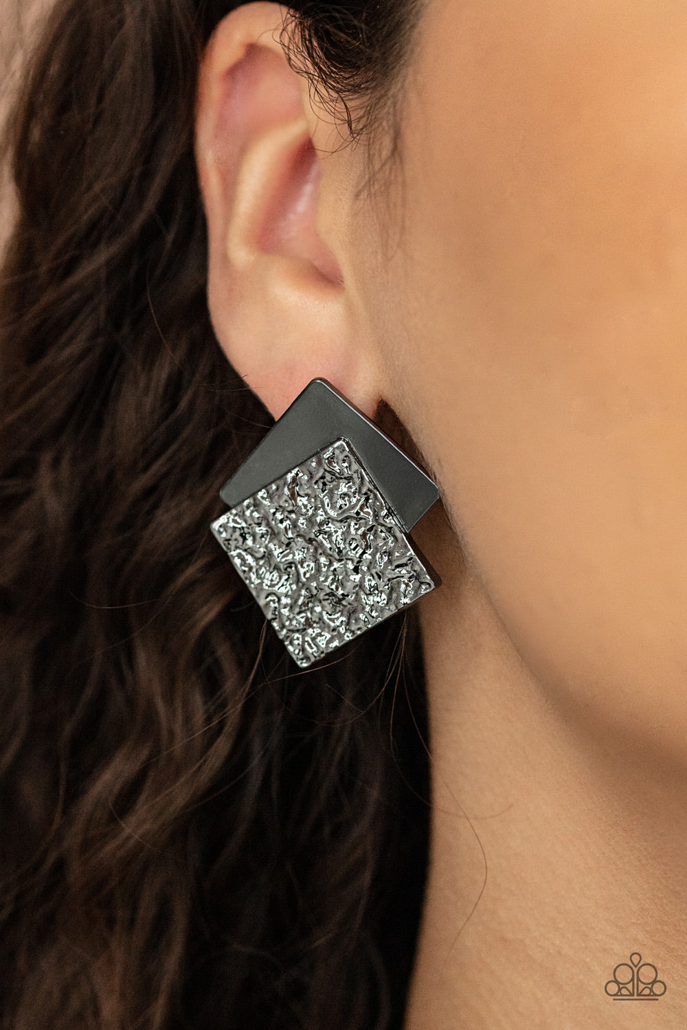 Square With Style Earring (Black, Gold, Silver)