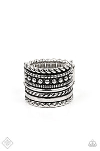 Stacked Odds Silver Ring