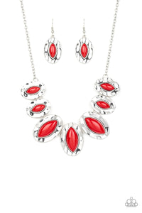 Terra Color Necklace (Red, White)