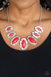 Terra Color Necklace (Red, White)