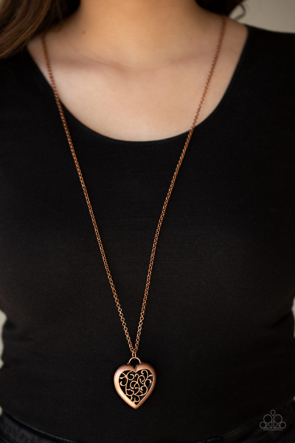 Victorian Valentine Copper Necklace