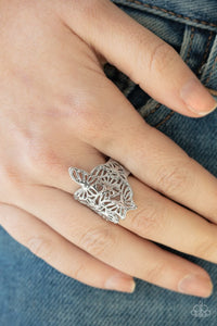 Banded Butterflies Silver Ring