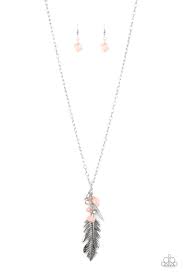 Feather Flair Pink Necklace