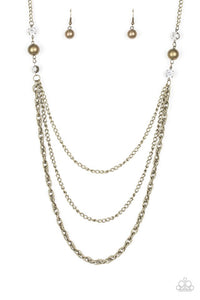 RITZ It All Necklace (Black, Brass, Gold, White)